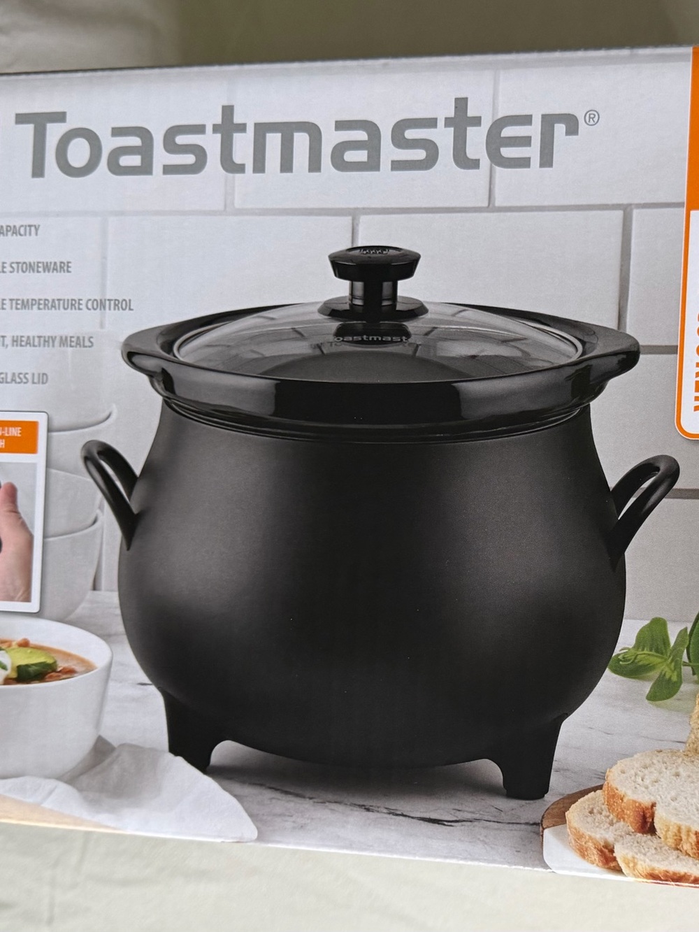 Black Slow Cooker with Glass Lid
